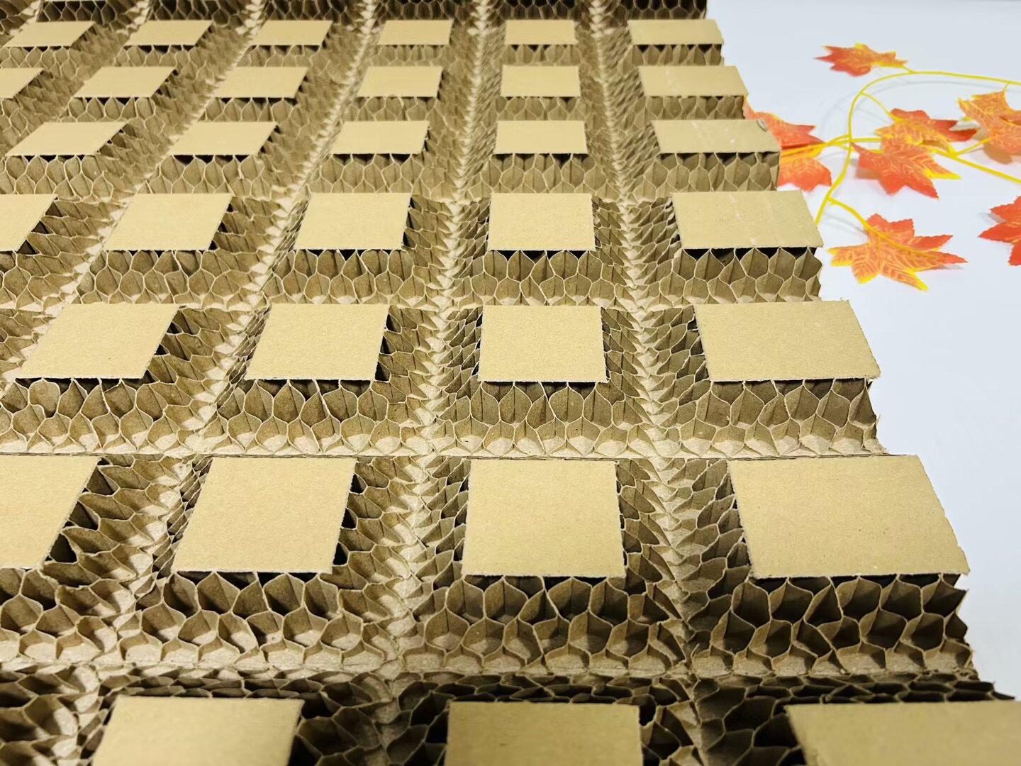 Honeycomb V-groove 30mm deep grid showing precision at maximum honeycomb thickness